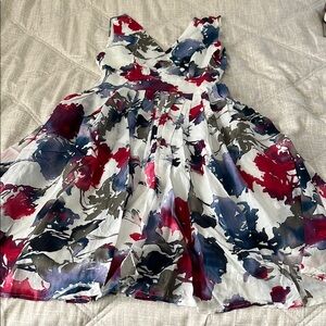 Aryeh Fit and Flare Midi summer Dress V-neck Sleeveless size S